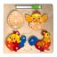 Fa puzzle, berakó, tojás-csibe-tyúk, 2 az 1 ben, hátoldal rajzolótábla, 23x23 cm pvc csom.