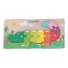 Fa puzzle vegyes mintákkal, 22x11 cm, PVC csomagolásban.