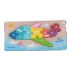 Fa puzzle vegyes mintákkal, 22x11 cm, PVC csomagolásban.