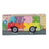 Fa puzzle vegyes mintákkal, 22x11 cm, PVC csomagolásban.