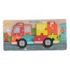 Fa puzzle vegyes mintákkal, 22x11 cm, PVC csomagolásban.