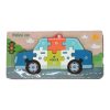 Fa puzzle vegyes mintákkal, 22x11 cm, PVC csomagolásban.