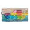 Fa puzzle vegyes mintákkal, 22x11 cm, PVC csomagolásban.