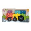 Fa puzzle vegyes mintákkal, 22x11 cm, PVC csomagolásban.
