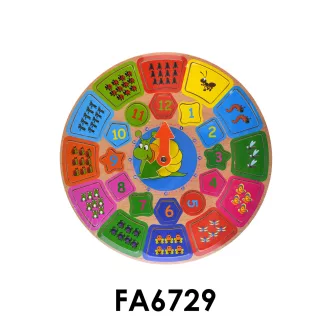 Fa oktató puzzle óra gyerekeknek, idő tanulásához.