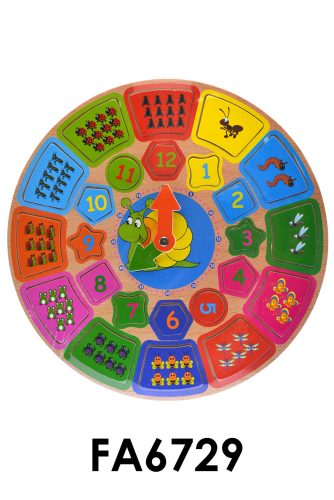 Fa oktató puzzle óra gyerekeknek, idő tanulásához.