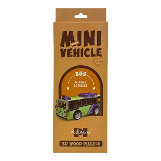 Fa puzzle, tűzoltó autó/busz, 3D-s, mini, 10x24+ cm dob.