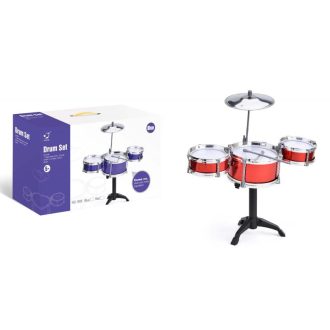   Gyerek dobkészlet cintányérral, 2 színben, 34x20 cm méretben.