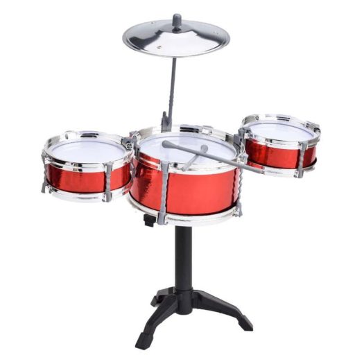 Gyerek dobkészlet cintányérral, 2 színben, 34x20 cm méretben.