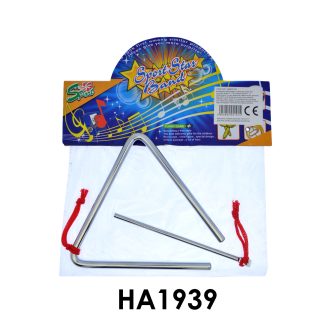   Triangli fém hangszer, 20x15 cm méretben, tartós zacskóban.