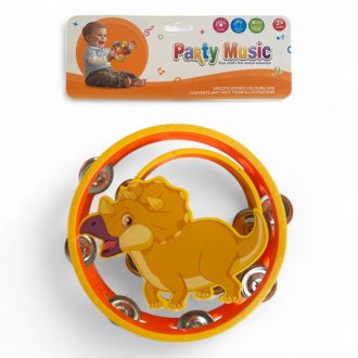   Dinoszauruszos csörgődob készlet, 2 db, 27x21 cm méretben.