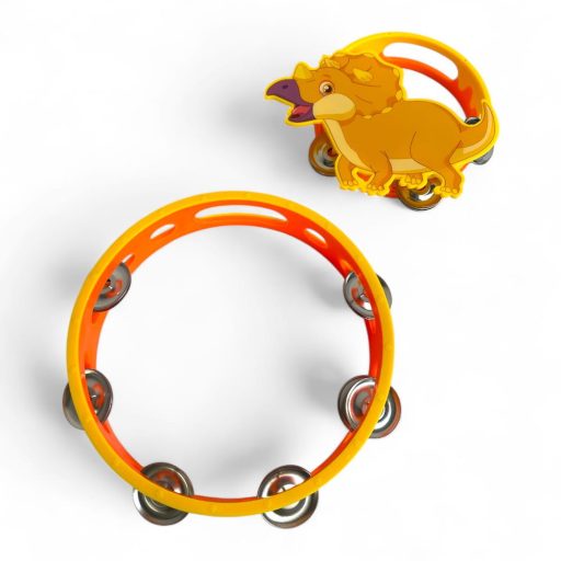 Dinoszauruszos csörgődob készlet, 2 db, 27x21 cm méretben.