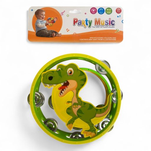 Dinoszauruszos csörgődob készlet, 2 db, 27x21 cm méretben.