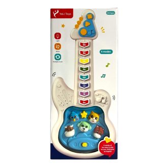   Gitár, el., zene+fény, + állat hangok, 2 szín, 17x37 cm dob.