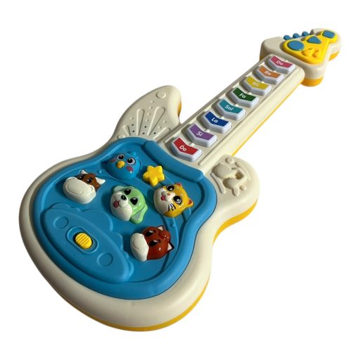 Gitár, el., zene+fény, + állat hangok, 2 szín, 17x37 cm dob.