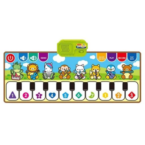 Zenélő zongora szőnyeg, hangerőszabályzóval és visszajátszással.