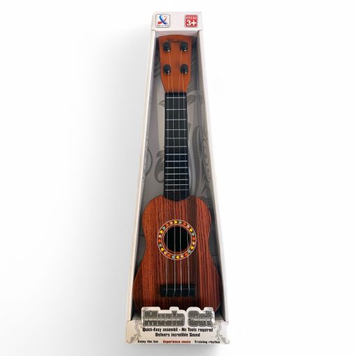 Gyermek gitár, 4 húros, 3 színben, 15x46 cm méretben.