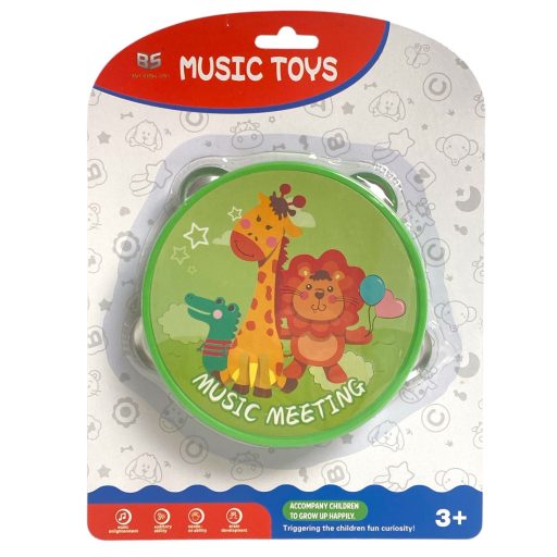 Csörgődob, állatmintás, 3 féle, 19x26 cm, lapon