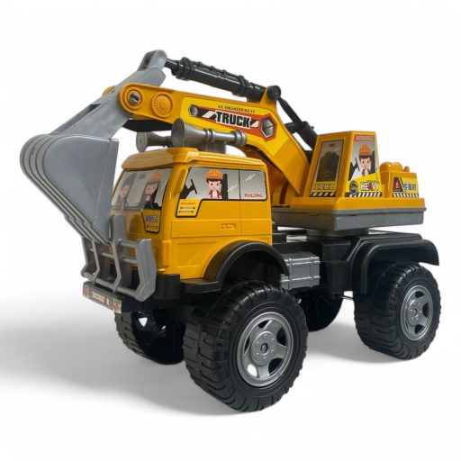 Teherautó markoló munkagép, szabadonfutó, 45x31 cm-es játék.