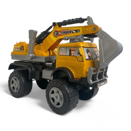 Teherautó markoló munkagép, szabadonfutó, 45x31 cm-es játék.