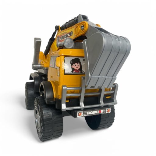 Teherautó markoló munkagép, szabadonfutó, 45x31 cm-es játék.