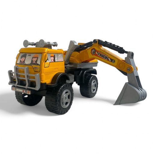 Teherautó markoló munkagép, szabadonfutó, 45x31 cm-es játék.