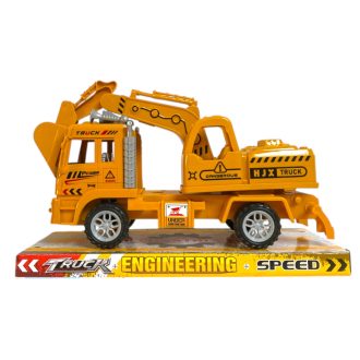 Teherautó, munkagépes, markolós, lend., 26x14 cm plf.