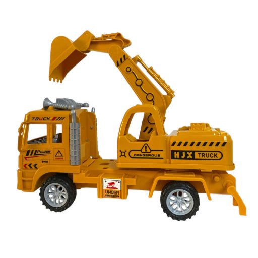 Teherautó, munkagépes, markolós, lend., 26x14 cm plf.