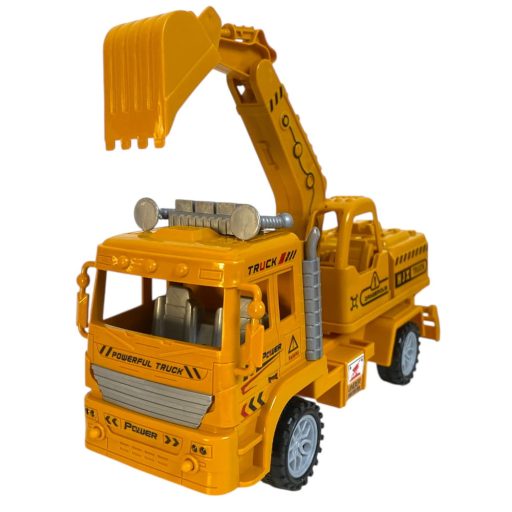 Teherautó, munkagépes, markolós, lend., 26x14 cm plf.