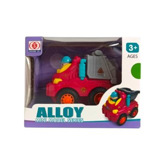   Fém és műa. bébi teherautó, munkagépes, lend., 3 féle, 12x10 cm dob.