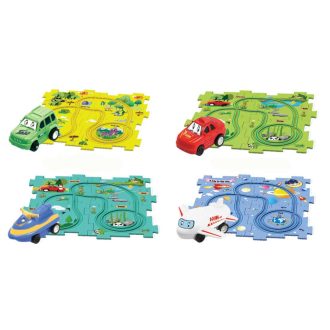   Puzzlepálya építő készlet repülőgéppel, 4-féle változatban.