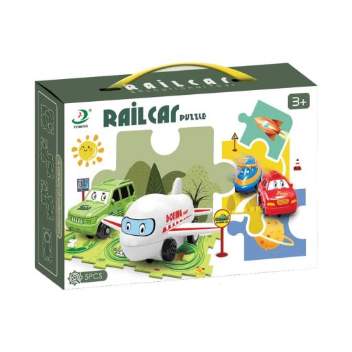 Puzzlepálya építő készlet repülőgéppel, 4-féle változatban.