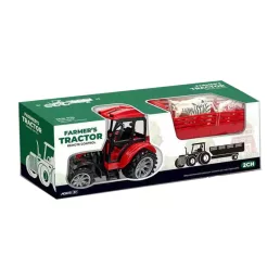   R/C traktor, el., 2 funkciós, hátul utánfutó, állatok, 3 szín, 34x12 cm dob.
