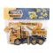 Teherautó játék munkagéppel és emelőkosárral, 23x11 cm.