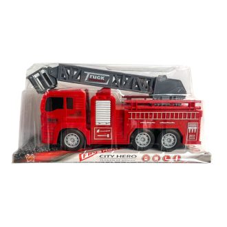 Tűzoltó autó, lend., 4 féle, 24 cm, 29x14 cm plf.