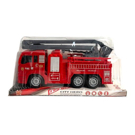Tűzoltó autó, lend., 4 féle, 24 cm, 29x14 cm plf.