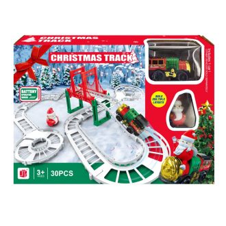 Autópálya készlet XM mozdonnyal és Mikulás figurával.