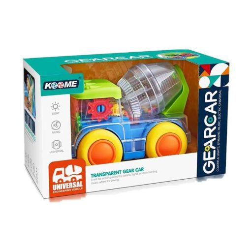 Teherautó hang- és fényhatásokkal, bolygókerékkel, betonkeverővel.