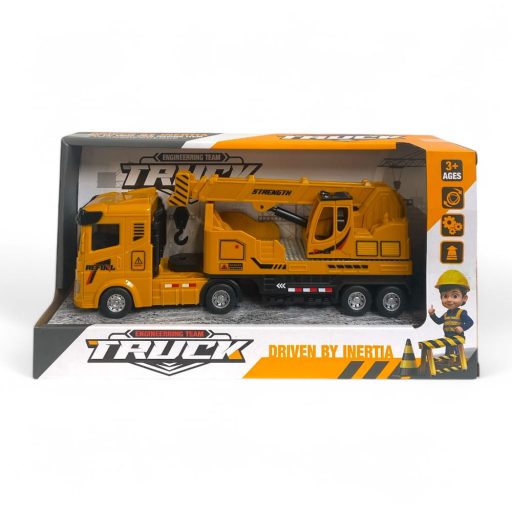 Teherautó, munkagépes, kampós játék - 31x16 cm méretben.