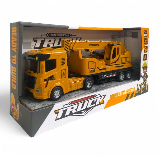 Teherautó, munkagépes, kampós játék - 31x16 cm méretben.