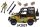 Katonai jeep figura autóval, strapabíró játék kalandokhoz.