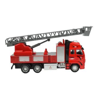   Fém tűzoltó autó, el., vil., hátrah., 26x12 cm dob. Gombel.