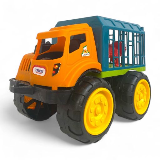 Teherautó dinoszállító 2 dinóval, szabadonfutó, 2 színben