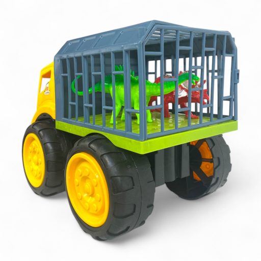 Teherautó dinoszállító 2 dinóval, szabadonfutó, 2 színben