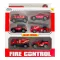 Fém tűzoltó autó klt., hátrah., 6 db, 20x24 cm dob.