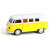 Fém VW busz, hátrahúzós, ajtónyitós, 3 szín, 13 cm.