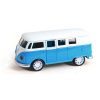 Fém VW busz, hátrahúzós, ajtónyitós, 3 szín, 13 cm.