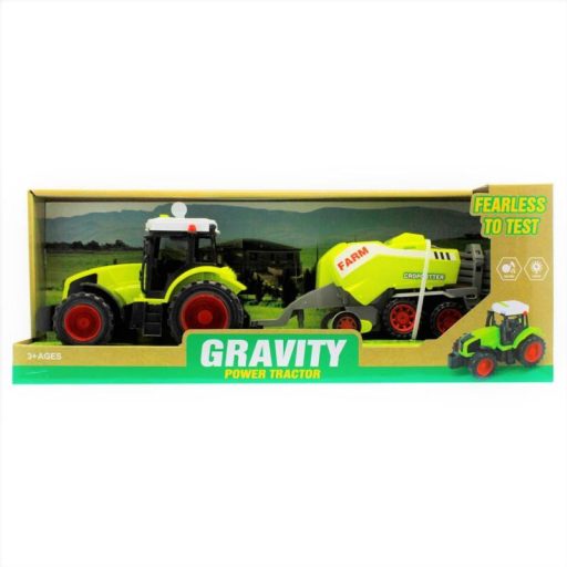 Traktor, el., hang+fény, hátul szerk., 41*16 cm dob. gombel.