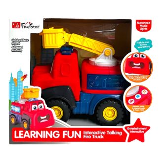 Tűzoltó autó, el., hang+fény, (szemes) 36x28 cm dob.