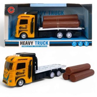   Teherautó munkagépes szett: rönkszállító, betonkeverő.